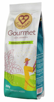 Café Torrado e Moído Gourmet Cerrado Mineiro 3 Corações 250g