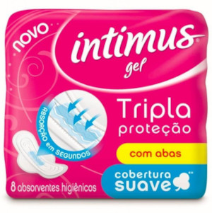 Intimus - Absorvente Íntimo Tripla Proteção com Abas 8 Unid.