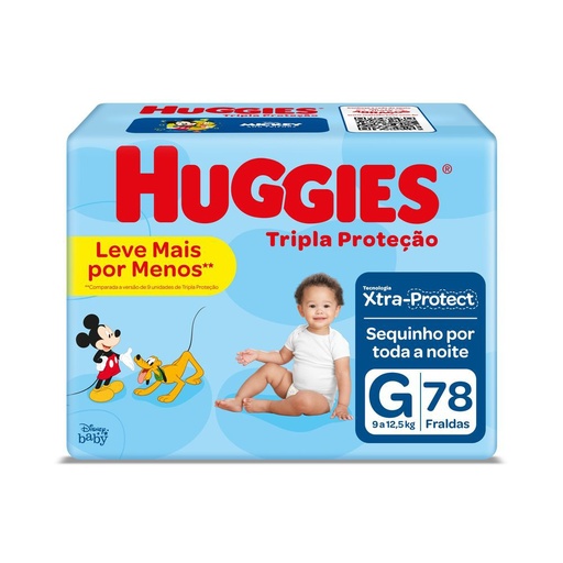 Huggies - Fralda Tripla Proteção G 78 Fraldas