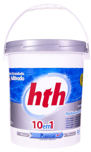 Cloro Hth Granulado Aditivado Purificador para Piscinas 10 em 1 Balde com 5,5kg