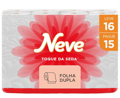 Papel Higiênico Neve Toque de Seda Folha Dupla 16 Rolos