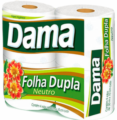 Papel Higiênico Dama Folha Dupla Neutro 4 Rolos