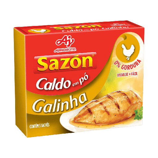 [2104.10.11] Ajinomoto - Caldo em Pó Sabor Galinha Sazón 5 Sachês