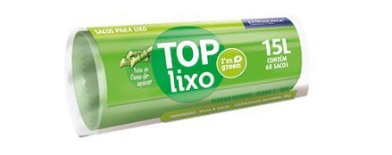Top Lixo Saco para Lixo Verde 60 Unid. com 15L