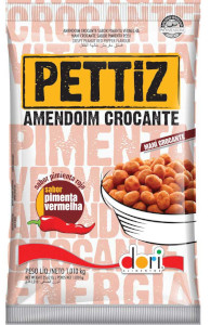 Pettiz - Amendoim Crocante Sabor Pimenta Vermelha 1,010Kg
