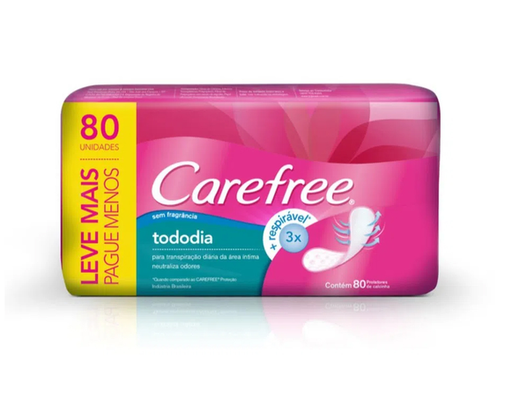 Carefree - Protetor Diário Todo Dia sem Perfume 80 Unidades