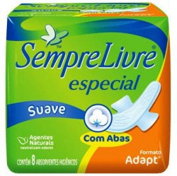 Sempre Livre - Absorvente Adapt Suave com Aba 8 Unidades