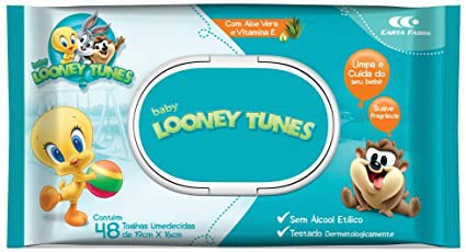 Looney Tunes - Toalhas Umedecidas 48 Unidades
