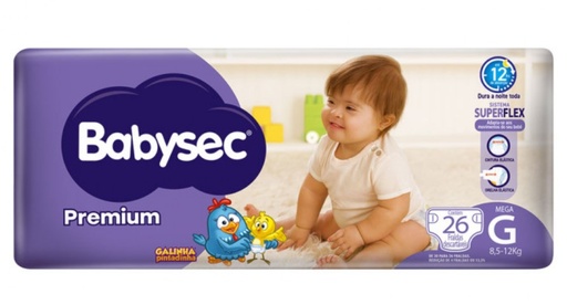 Babysec - Fralda Descartável Infantil Premium Mega G 26 Fraldas