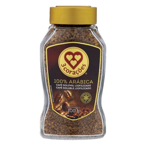 [2101.11.10] Café Solúvel 3 Corações 100% Arábica 100g
