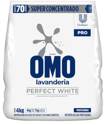 Lava Roupas em Pó Omo Lavanderia Perfect White 4kg
