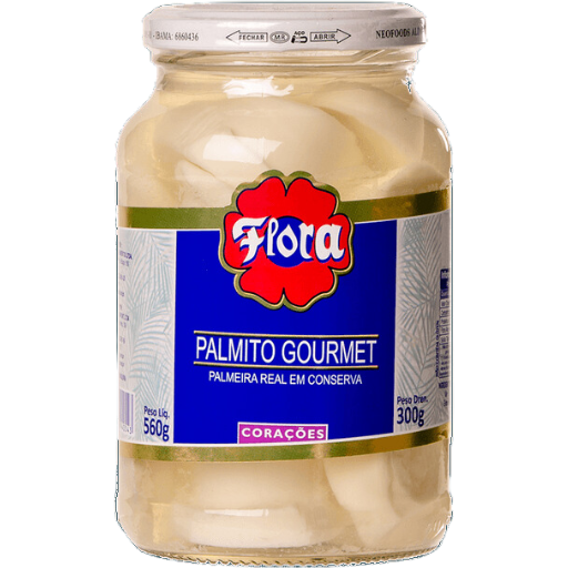 [2008.91.00] Palmito Palmeira Real Rodelas Flora liq 580g drenado 300g 