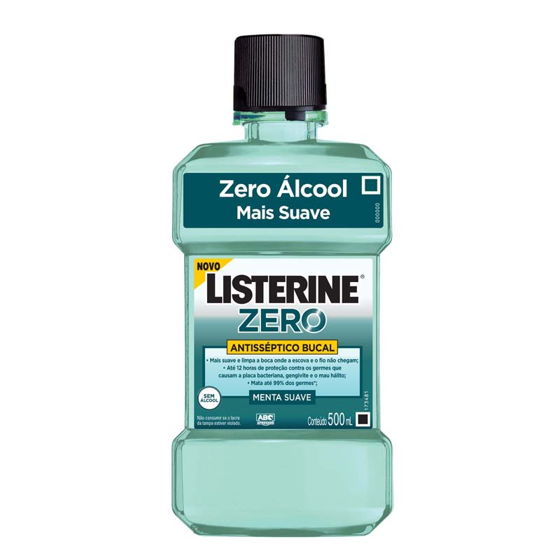 Antisséptico Bucal Listerine Zero Álcool Menta Suave 500ml