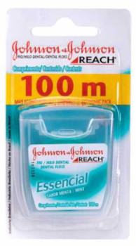 Johnson &amp; Johnson Fio Dental Reach Essencial Menta 100m