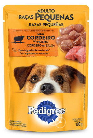 Pedigree Ração Úmida para Cães Adultos Raças Pequenas Sabor Cordeiro 100g