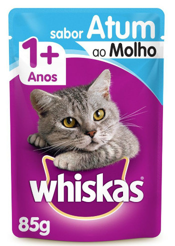 Ração Úmida Whiskas Sachê Atum ao Molho para Gatos Adultos 85g