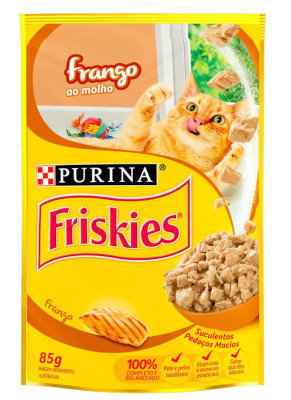 Purina Ração Úmida para Gatos Sabor Frango ao Molho Friskies 85g