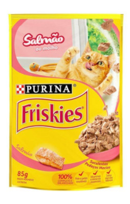 Ração Úmida para Gatos Sabor Salmão ao Molho Friskies 85g