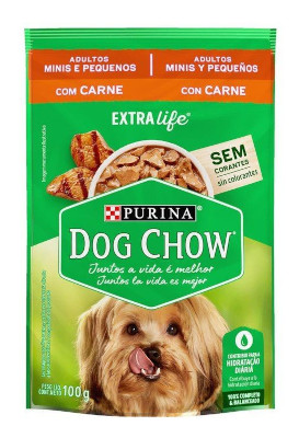 Dog Chow Ração Úmida com Carne para Minis e Pequenos 100g