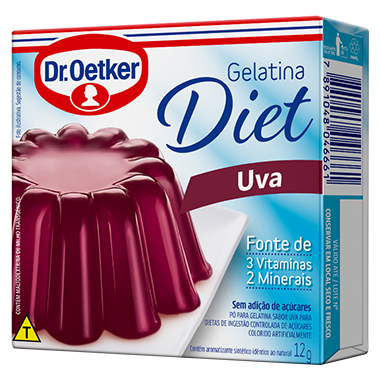Dr. Oetker - Pó para Gelatina Sabor Uva Diet 12g