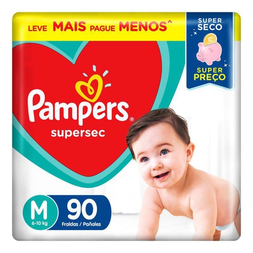 Pampers Fralda Supersec M 90 Fraldas