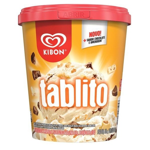Kibon - Sorvete de Baunilha com Chocolate e Amendoim Tablito 800ml